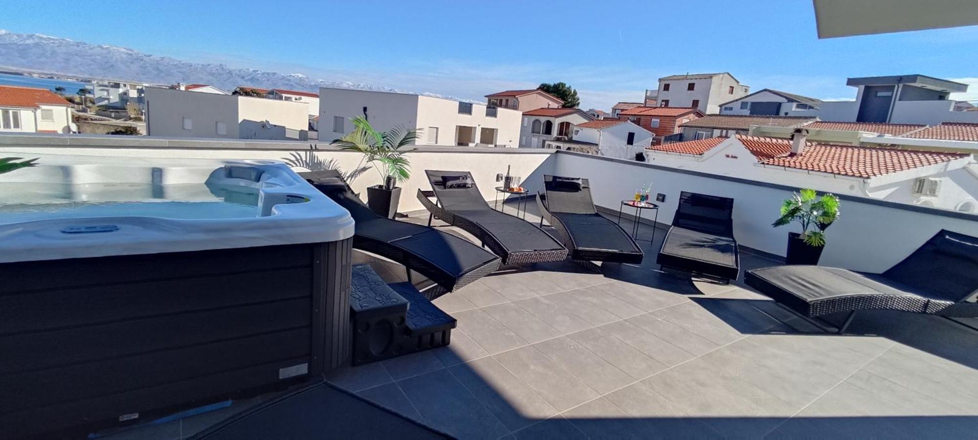 Luxurioeses Penthouse Welle Mit Whirlpool, Grill Und Meerblick Вир Екстериор снимка