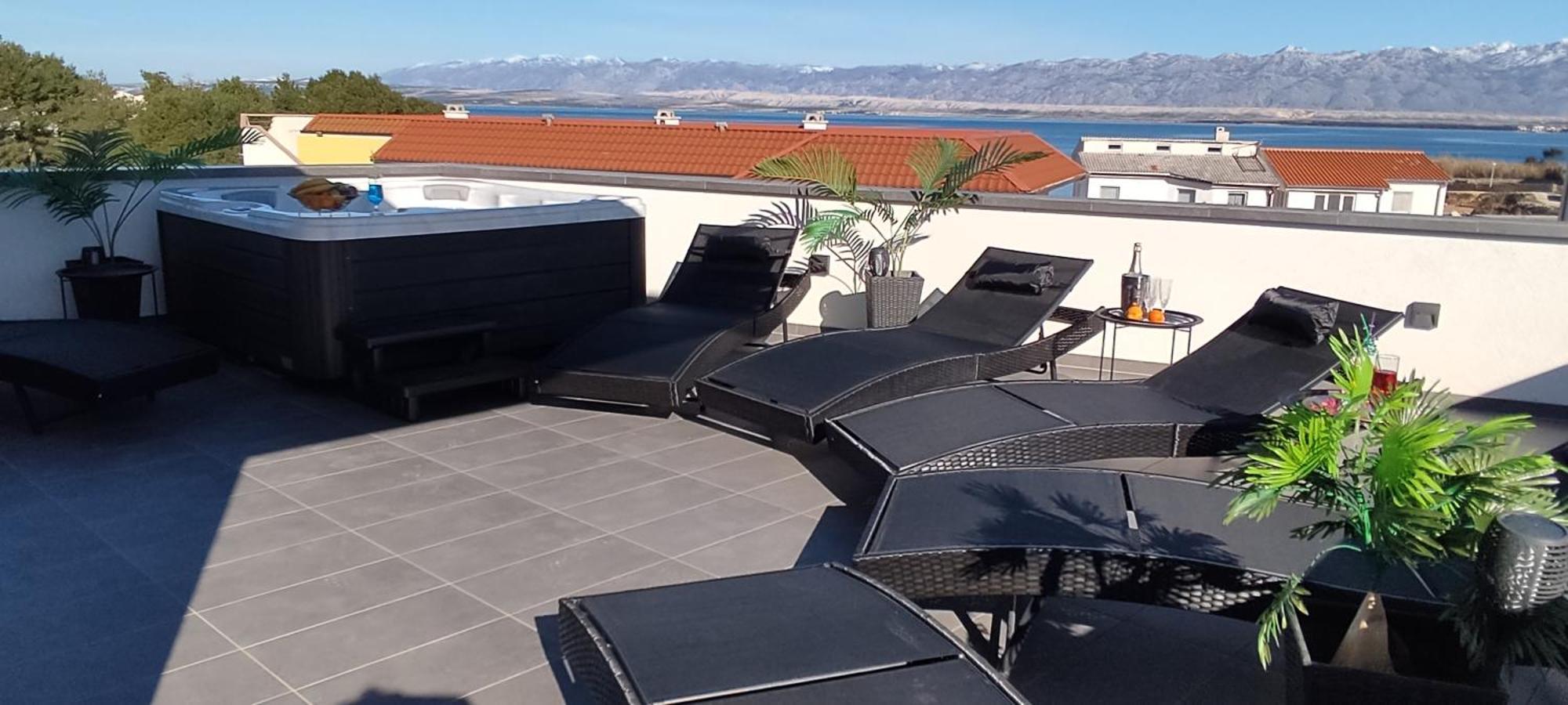 Luxurioeses Penthouse Welle Mit Whirlpool, Grill Und Meerblick Вир Екстериор снимка